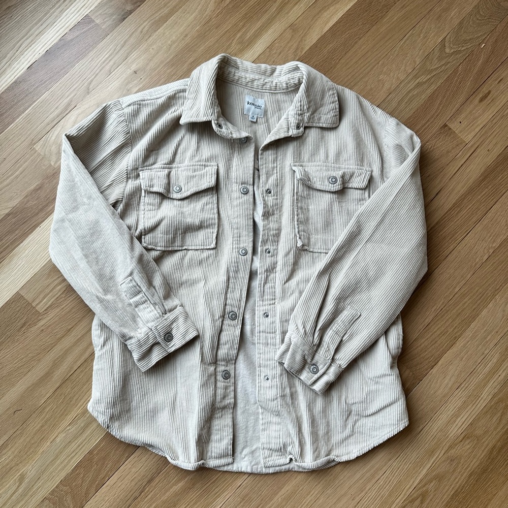 Kensie Jeans corduroy jacket in cream oversized women's Small